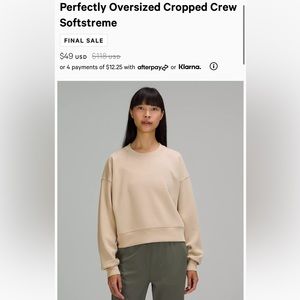 Lulu lemon cropped sweater